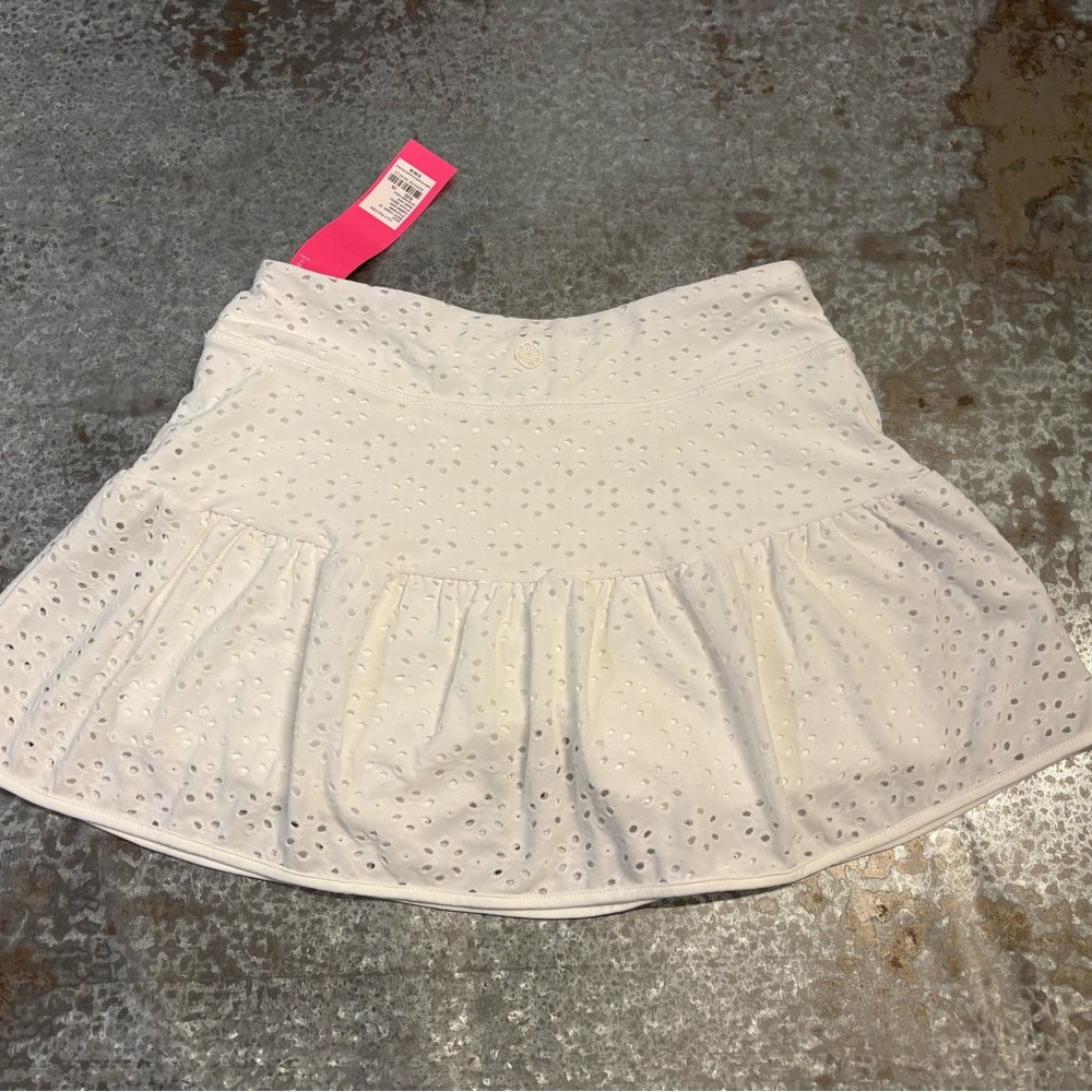 Women's Lily Pulitzer Luxletic White Eyelet Skort Size XS - Picture 6 of 7
